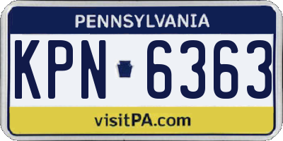 PA license plate KPN6363