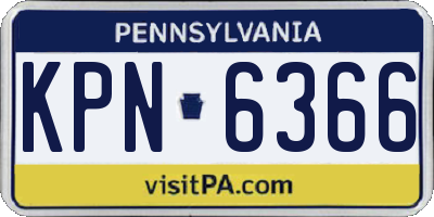 PA license plate KPN6366