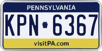 PA license plate KPN6367