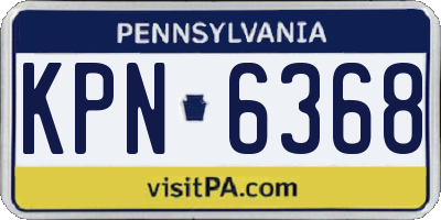 PA license plate KPN6368
