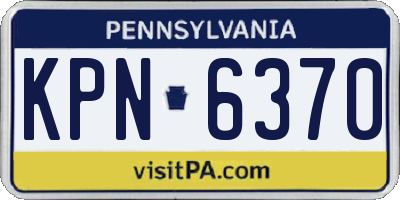 PA license plate KPN6370