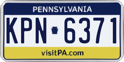 PA license plate KPN6371