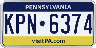 PA license plate KPN6374