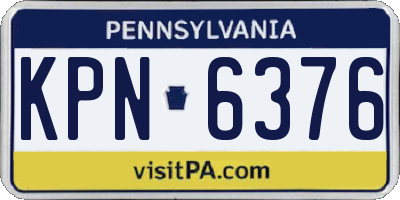 PA license plate KPN6376