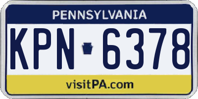 PA license plate KPN6378