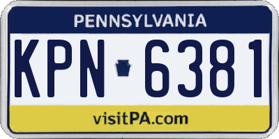 PA license plate KPN6381