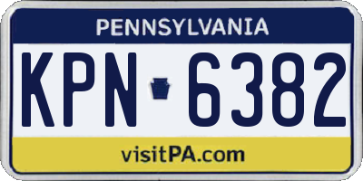 PA license plate KPN6382