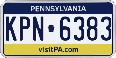 PA license plate KPN6383