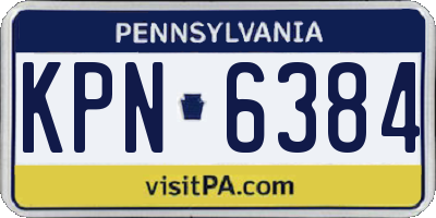 PA license plate KPN6384