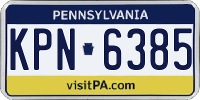 PA license plate KPN6385