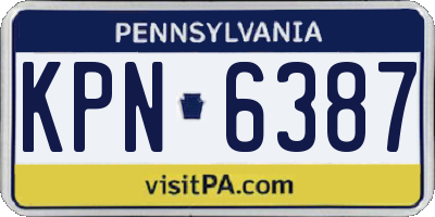 PA license plate KPN6387