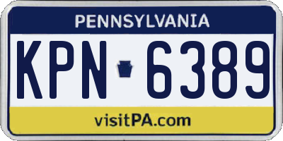 PA license plate KPN6389