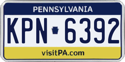 PA license plate KPN6392