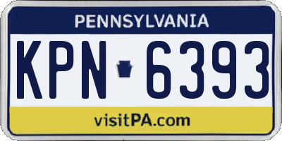 PA license plate KPN6393