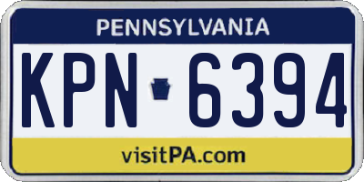 PA license plate KPN6394