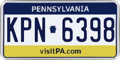 PA license plate KPN6398