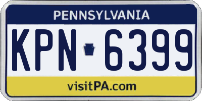 PA license plate KPN6399