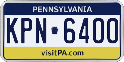 PA license plate KPN6400