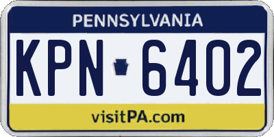 PA license plate KPN6402