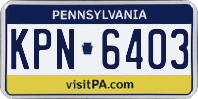 PA license plate KPN6403