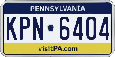 PA license plate KPN6404