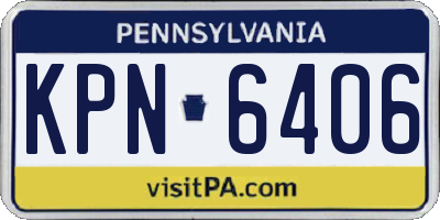 PA license plate KPN6406