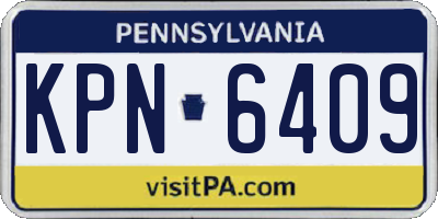 PA license plate KPN6409