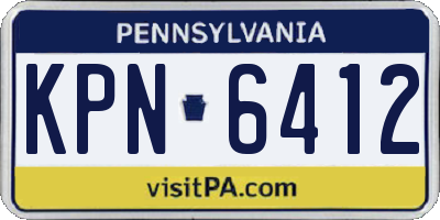 PA license plate KPN6412