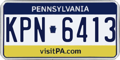 PA license plate KPN6413