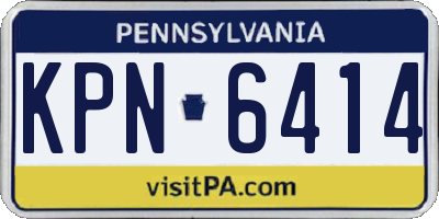 PA license plate KPN6414