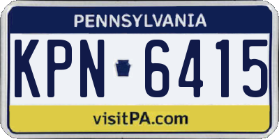 PA license plate KPN6415