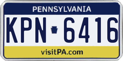 PA license plate KPN6416