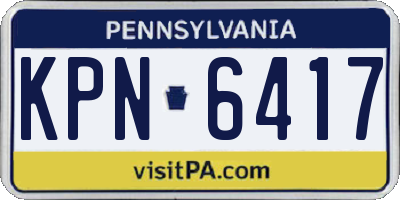 PA license plate KPN6417