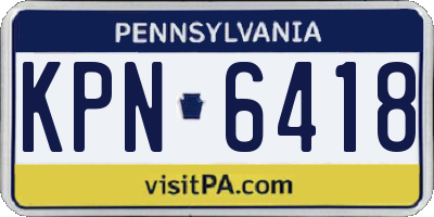 PA license plate KPN6418