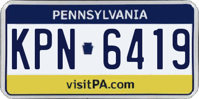 PA license plate KPN6419