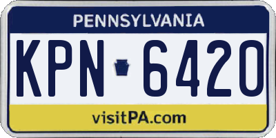 PA license plate KPN6420