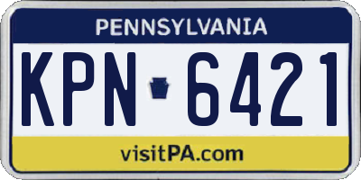 PA license plate KPN6421