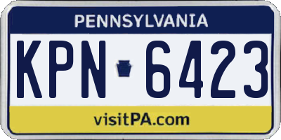 PA license plate KPN6423