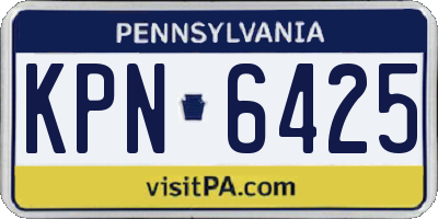 PA license plate KPN6425
