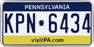 PA license plate KPN6434