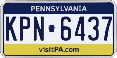 PA license plate KPN6437