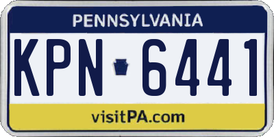 PA license plate KPN6441