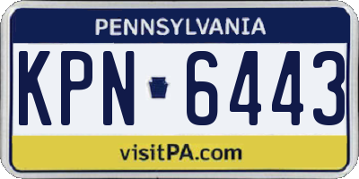 PA license plate KPN6443