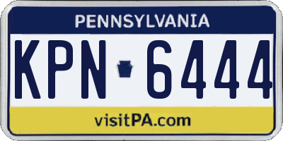 PA license plate KPN6444