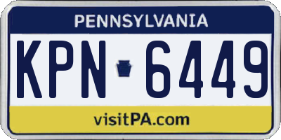 PA license plate KPN6449