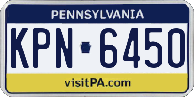 PA license plate KPN6450