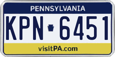 PA license plate KPN6451