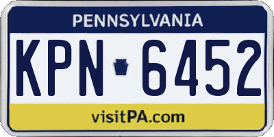PA license plate KPN6452
