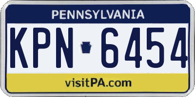 PA license plate KPN6454