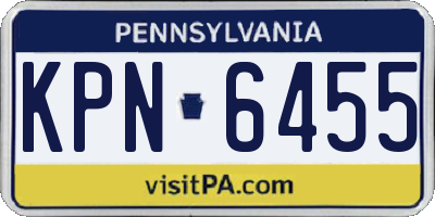 PA license plate KPN6455